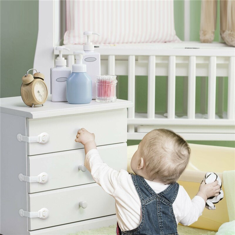 10Pcs/Set Child Lock Protection Of Children Locking Doors For Children's Safety Kids Safety Plastic Safety Door Drawer Fridge