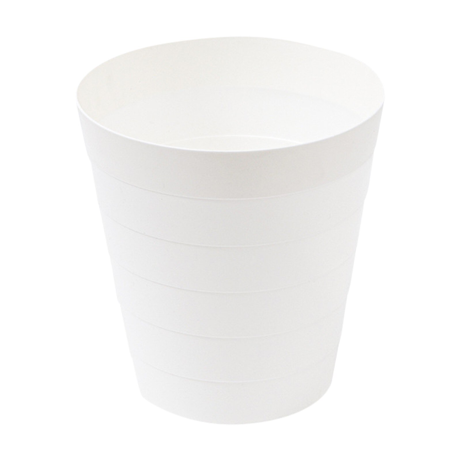 Papelera pequeña de 6L para escritorio, Cubo de basura de plástico para mesa de oficina Y hogar, cesta para artículos diversos, caja de barril Y: White