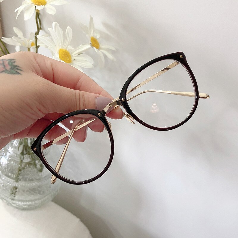 Transparent Spectacle Frame For Men Women Glasses Anti-fatigue Cat Eye Computer eyeglasses men Retro Optical Lens
