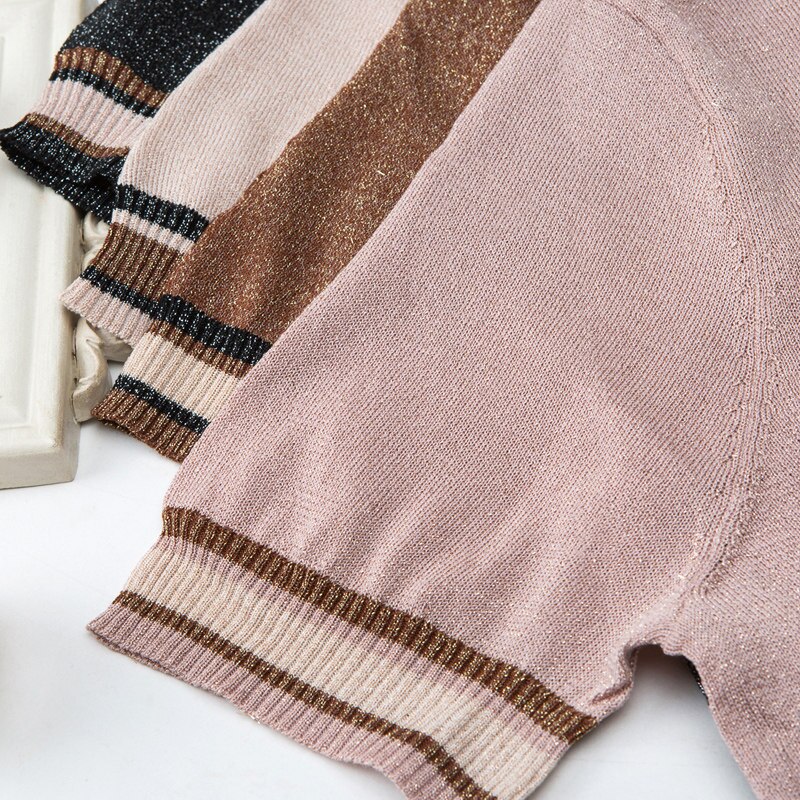 Sommer kvinner is silke gensere topper kortermet v-hals kvinnelig pull genser dame casual kul topp femme tynne gensere