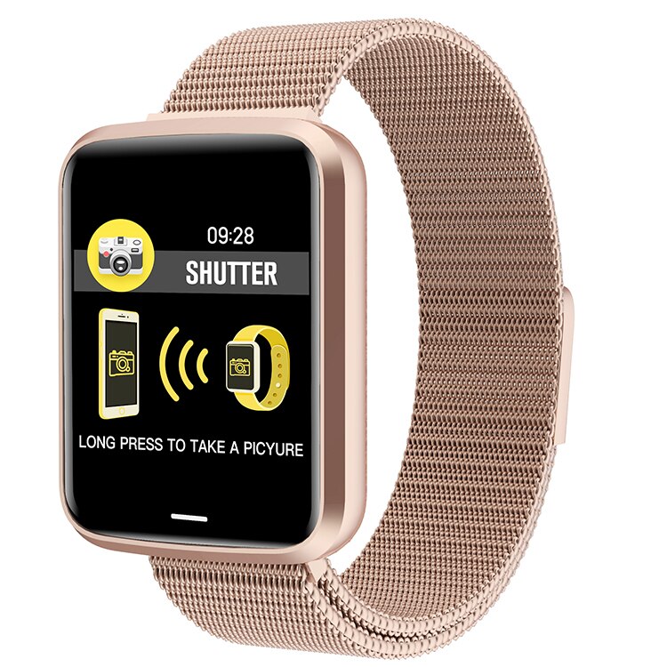 ONEMIX Outdoor Sport Equipment Men Women Smart Bracelet IP68 Waterproof HD Screen BluetoothStep Counter Watch Fintness Wristband: Gold