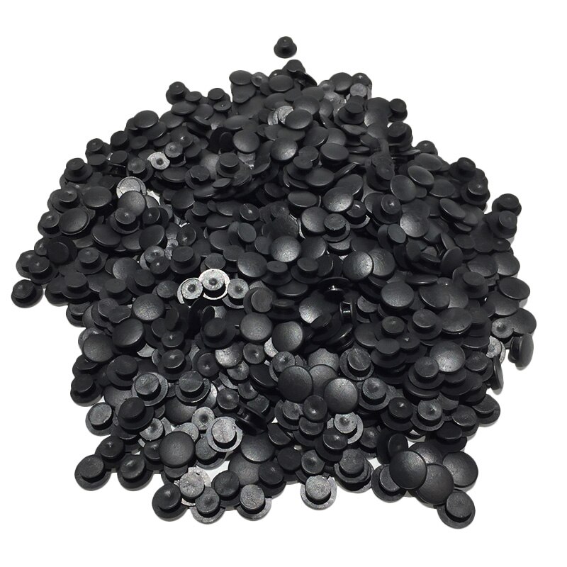1000 stk/parti plastik knap sorte spænder dele tilbehør egnet til sandaler træsko sko diy sko charms 8/10/12/13/14/15mm