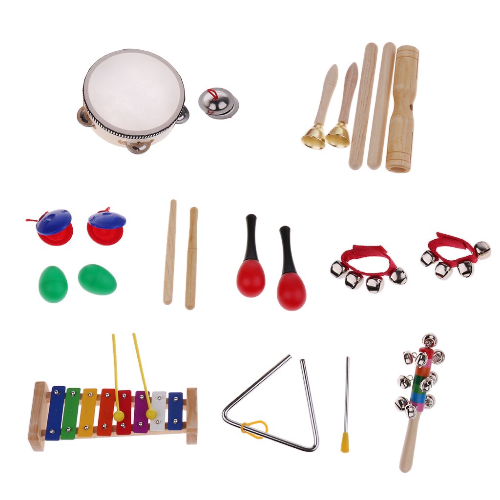Ensemble Castanet tambourin Maraca Glockenspiel clavier avec maillet enfants jouets musicaux