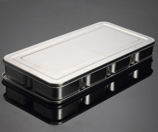 Japanese Stainless Steel Seasoning Box Set Seasoning Jar 6 Grid 8 Grid Optional with Lid Kitchen Health Spice Box