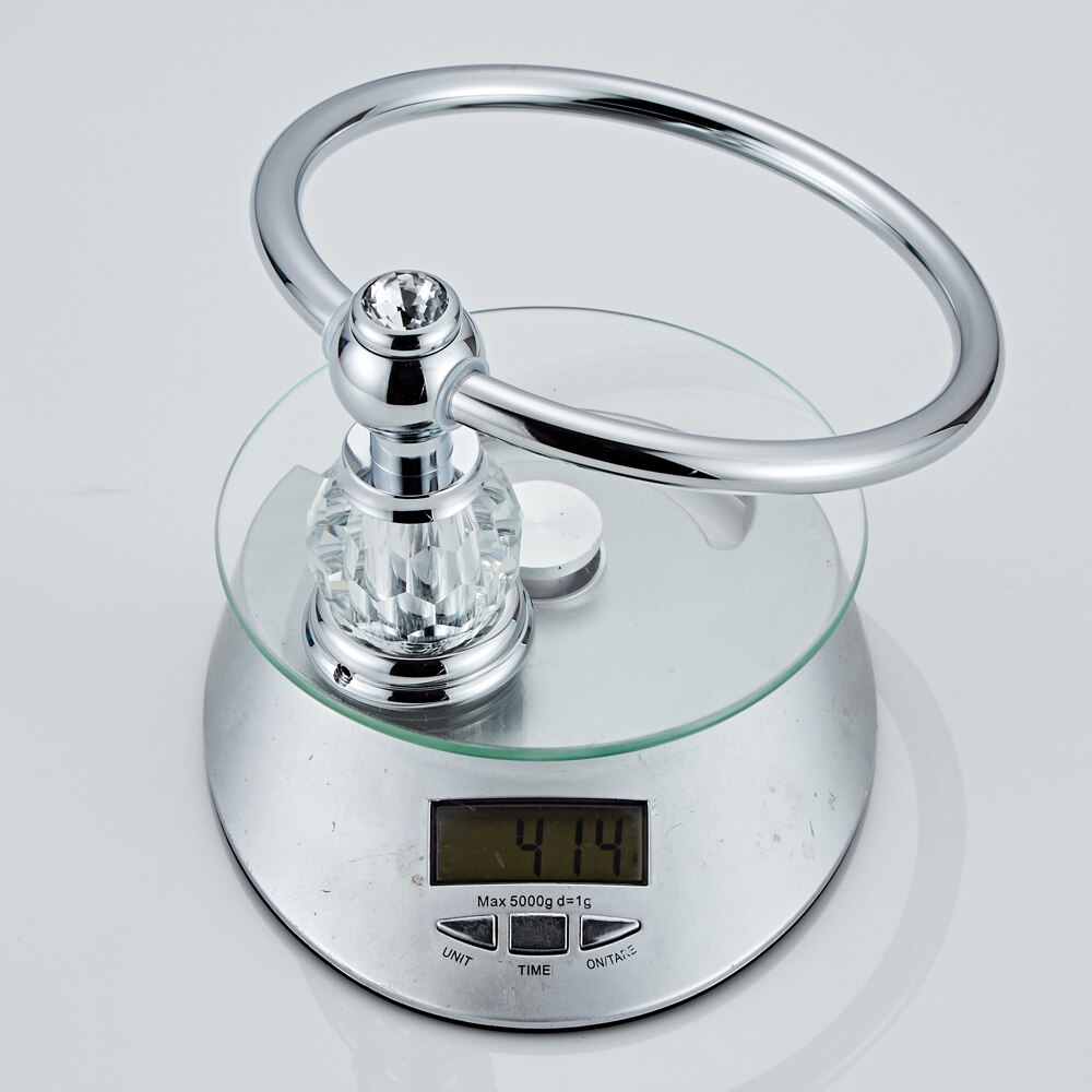 Leyden Luxe Crystal Handdoek Houder Handdoek Ring Houder Wall Mounted Chrome Koperen Badkamer Handdoekenrek Ronde Badkamer Accessoires