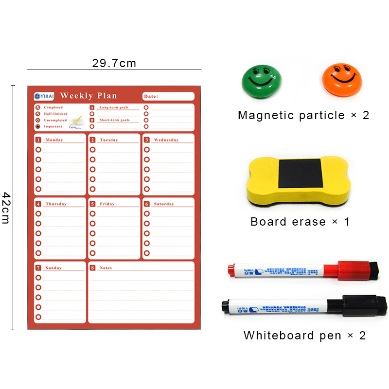 Yibai  a3 30*42cm kylskåp kalender magnettavla vattentät veckoplan meddelande whiteboard för kylskåp memo anslagstavla
