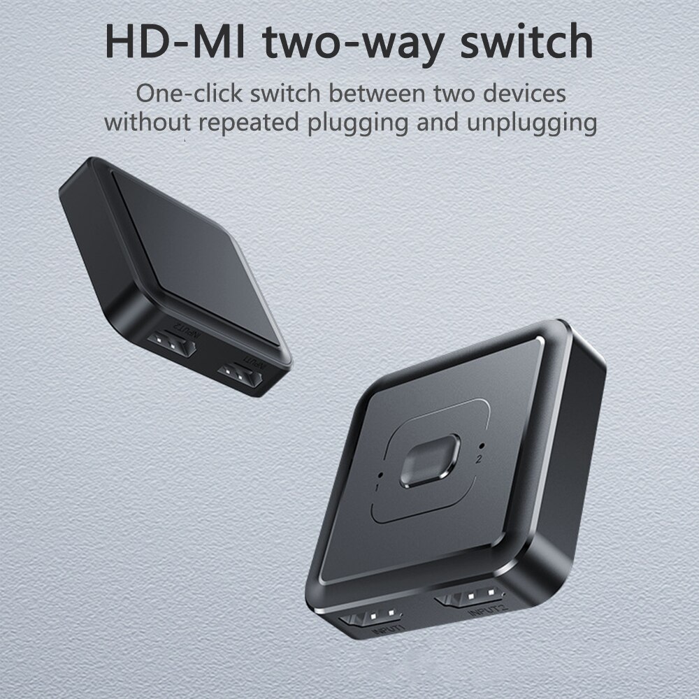 KuWFi 4K Two-Way HDMI Splitter 1x2/2x1 HDMI Bidirectional Switcher for Laptop PS4/Xbox Projector/ Sharing Monitor Plug and Play