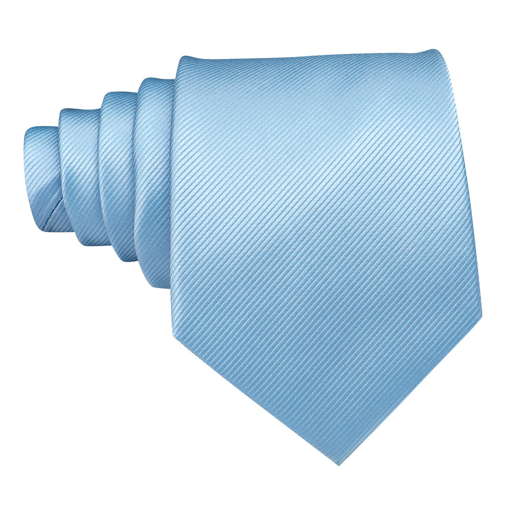 Gravata de seda azul claro para homens 2023 mais novo bolso sólido abotoaduras quadradas tecido terno gravata conjuntos festa de casamento presente barry.wang 6481