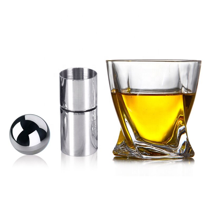 Pierres de whisky en acier inoxydable glaçon rond pierre de whisky