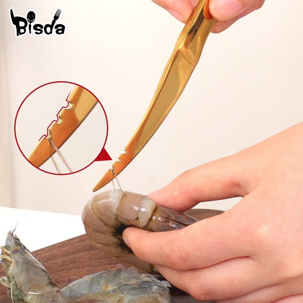 2Pcs Stainless Steel Shrimp Knife Shrimp Shell Remover Peel Fish Intestines Cutting Knife Open Shrimp Practical Seafood Tool