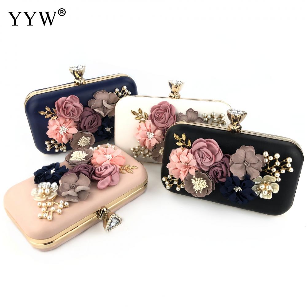 Royal Blue Crystal Evening Bags And Clutches With Flowers For Womens Party Wedding Prom Day Clutches Purse Wedding Bag