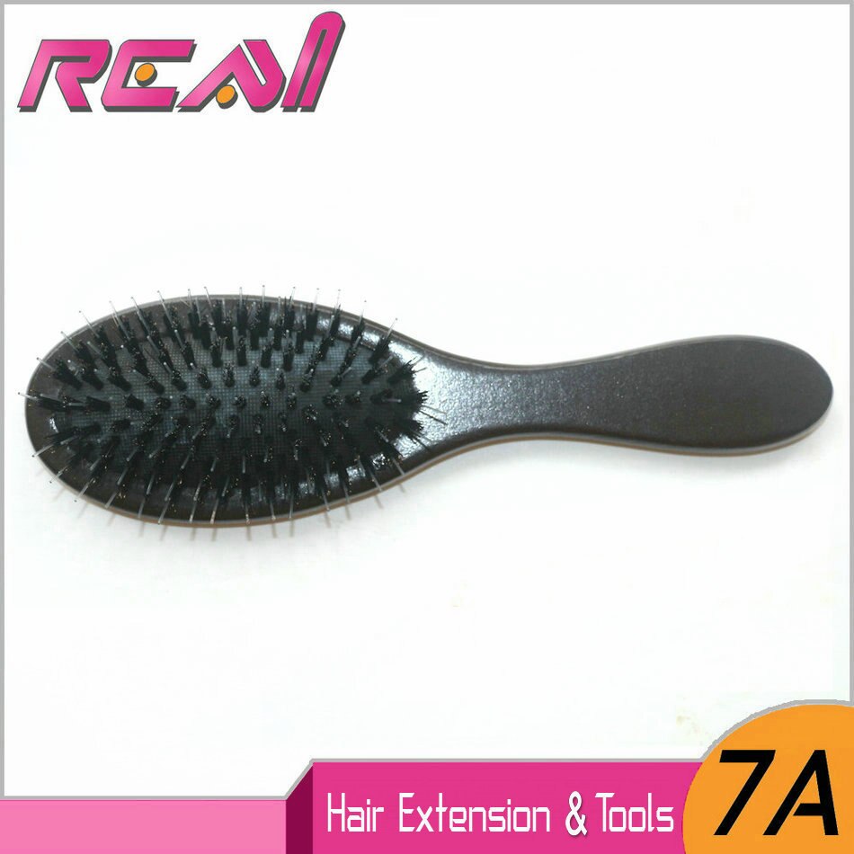 1 stück Wildschwein Borsten Haar Pinsel, Schwarz oder Dunkelbraun Haar Erweiterungen Pinsel, durch Holz Griff + Wildschwein Borsten