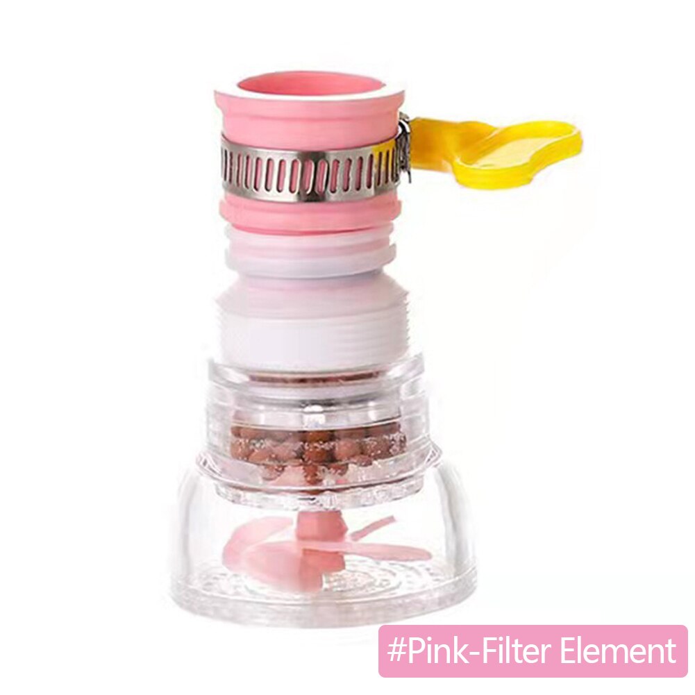 Faucet Extension Extender Bathroom 360 Rotation Adjust Free Bending Water Tap Splash-proof Universal Extension Tube Wash Basin: Pink-Filter Element