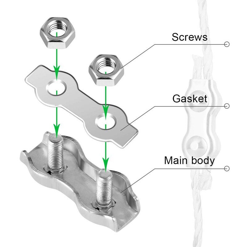 12Pcs Poly Rope Connector Wires Splicer 304 Stainless Steel Connector for Electric Fences