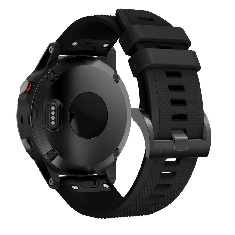 22 MM mode stijl Band Voor Garmin Fenix 5 Horloge Siliconen Polsband Voor Garmin Fenix 5 Plus Band voor Garmin Fenix 6 Horlogeband: Black / 24mm