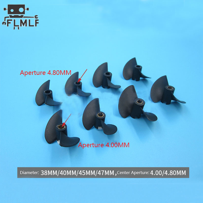 Hélice marina de dos aspas Rc, paleta de nailon P40 * D27 30 32 35 38 40 45 47mm, hélices de 3,17mm, 4mm de paso para piezas de barcos RC DIY
