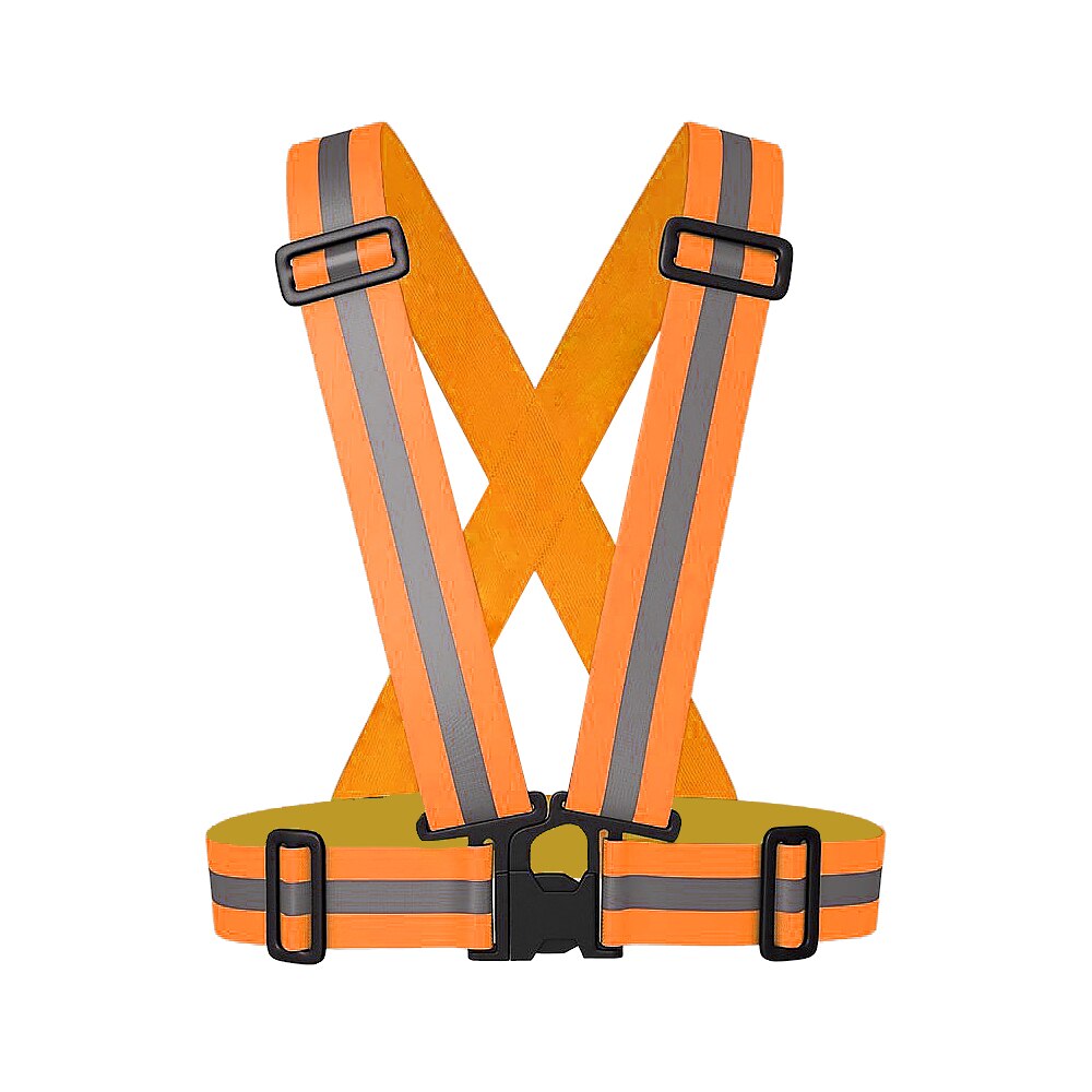 Zuja Elastische Reflecterende Kleding Outdoor Veiligheid Vest Nacht Fietsen Hoge Zichtbaarheid Riem Armband Heren Overall Werkkleding: Orange