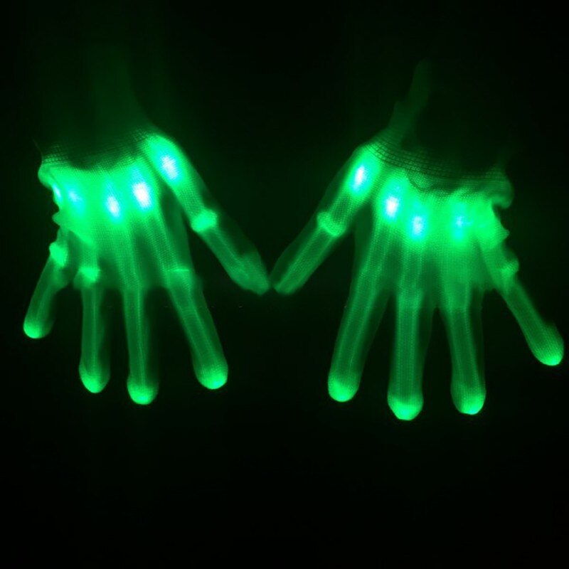 Dance Stage LED Light Flashing Gloves Flashing Finger Glow Mittens Xmas Dance Rave Party Fun Cycling Gloves Halloween