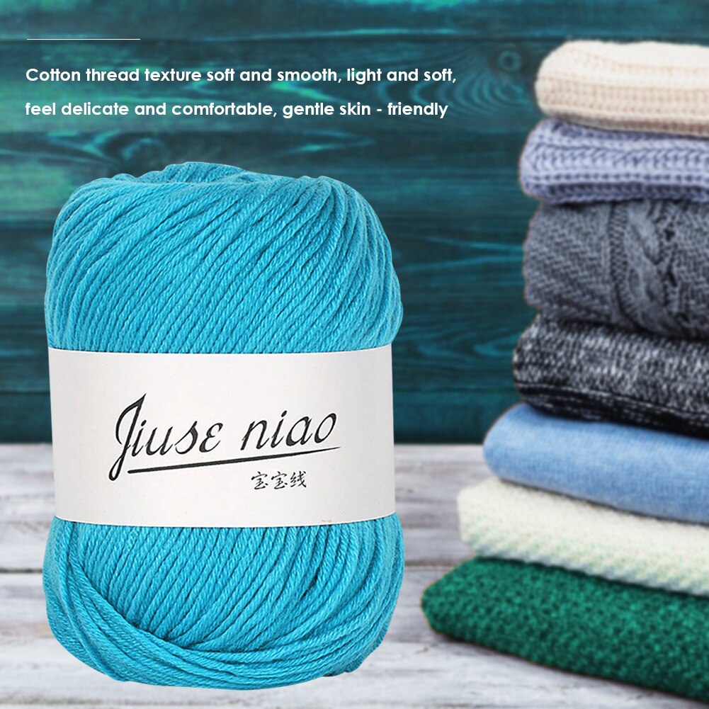 Soft Rival Line Knitting Tape Yarn Thread 50g/roll Cotton Thin Yarn for Crochet Stitching Knitting Soft DIY Baby Thread