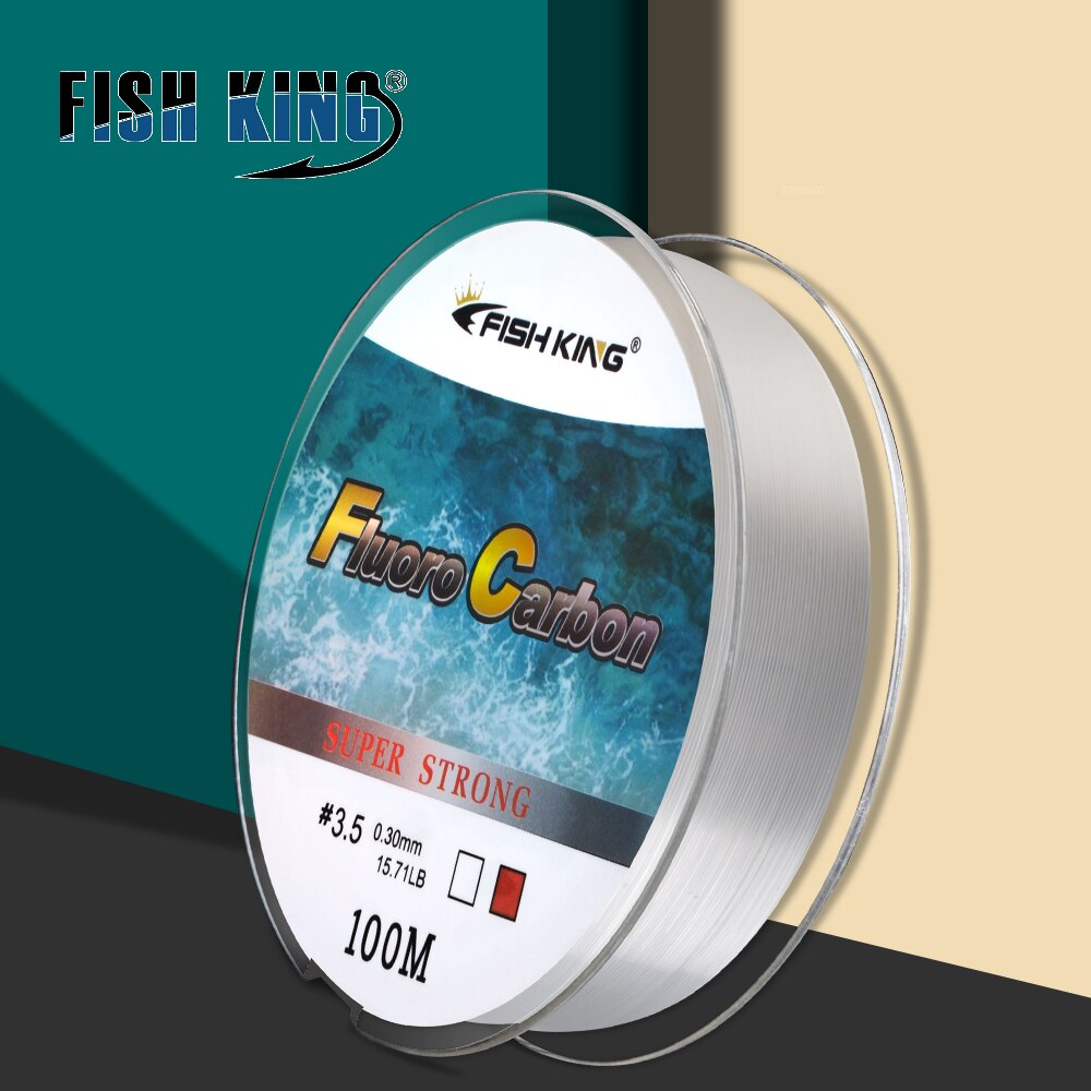 FISH KING 100M Fluorocarbon Coating Fishing Line 0.8#-8.0# Carbon Fiber Monofilament Leader Line Carp Fishing Sinking Line