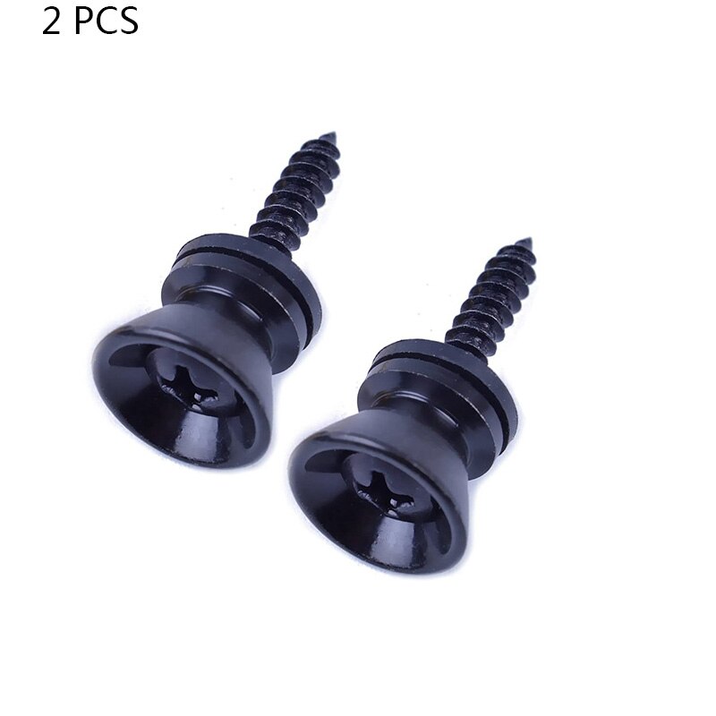 2Stck Gitarre Gurt Schlösser Ende Stifte Schwanz Nagel sperren-Geschmack Heringe Schraube Flach Kopf für Akustische Klassische E-gitarre Bass Ukulele: Schwarz
