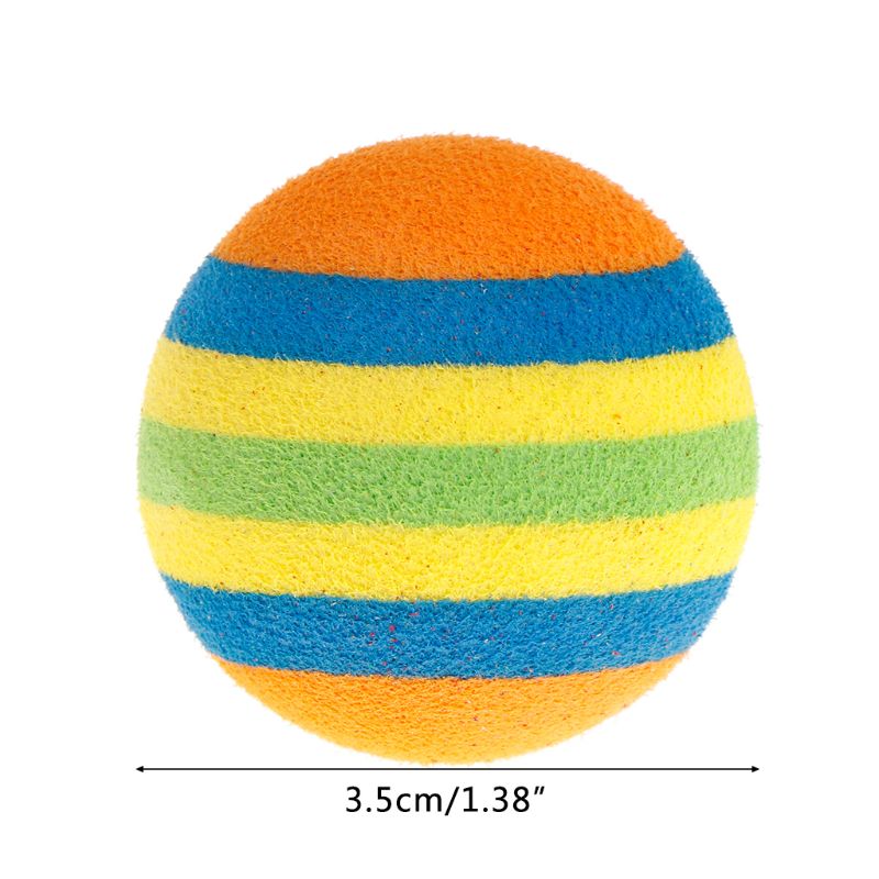 10 Pcs/Set Rainbow Ball Pet Toys EVA Soft Interactive Cat Dog Puppy Kitten Play Funny Colorful Chew Balls Pets