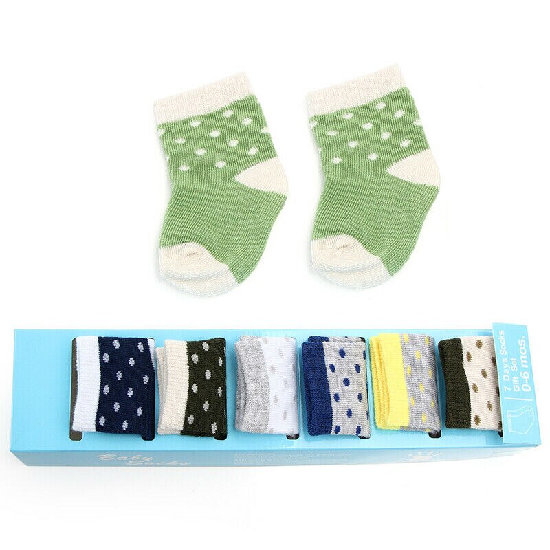 0-6M 7 Pairs Pasgeboren Baby Jongen Meisjes Katoenen Zachte Sokken Ademend Sokjes Zomer Leuke Cartoon Peuter baby Korte Sokken: B