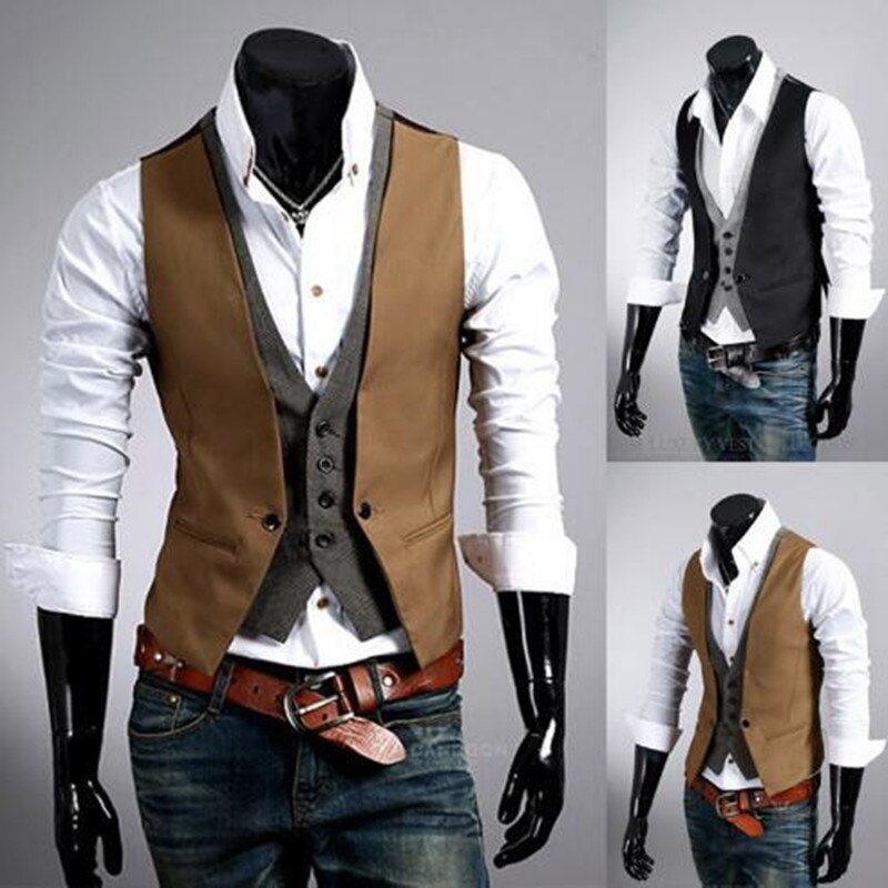 Smart casual Kleid Westen Für Männer Slim Fit Herren Anzug Weste Männlichen Weste Gilet Homme Casual Ärmellose Formale Business Jacke