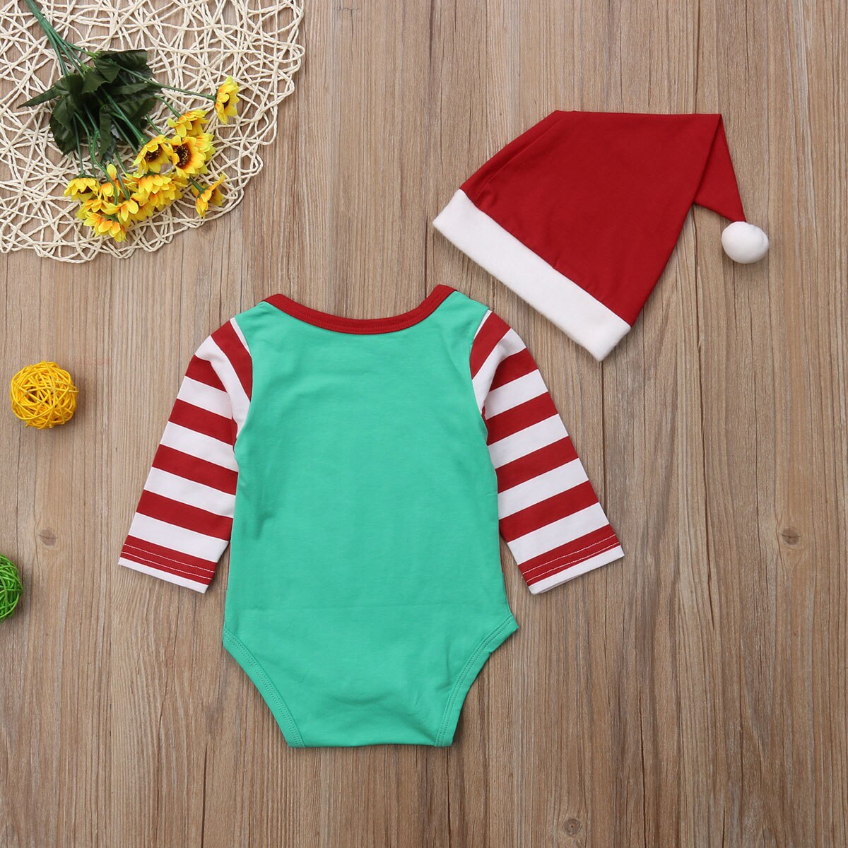 Baby juletøj nyfødt baby dreng pige bodysuit hat alve outfits tøj jule bomuld tøj sæt 0-18m