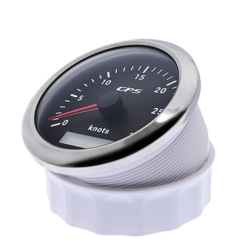 85Mm Auto Boot Marine Digitale Gps Snelheidsmeter Kilometerteller Gauge 0-30Knots Waterdichte Snelheid Meter Met 7 Kleuren Baclight