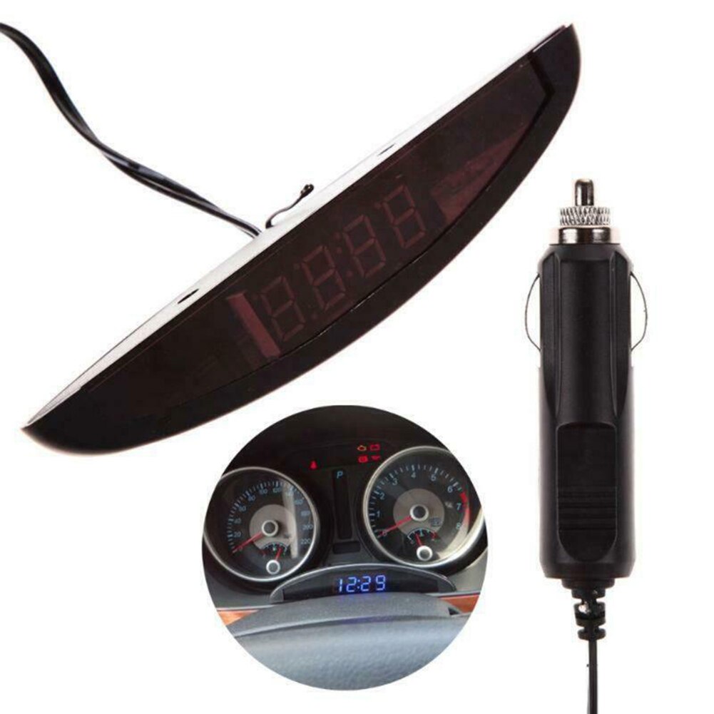 Brand En Digitale Auto Thermometer Lichtgevende Led Digitale Klok Voor Auto Tijd Display