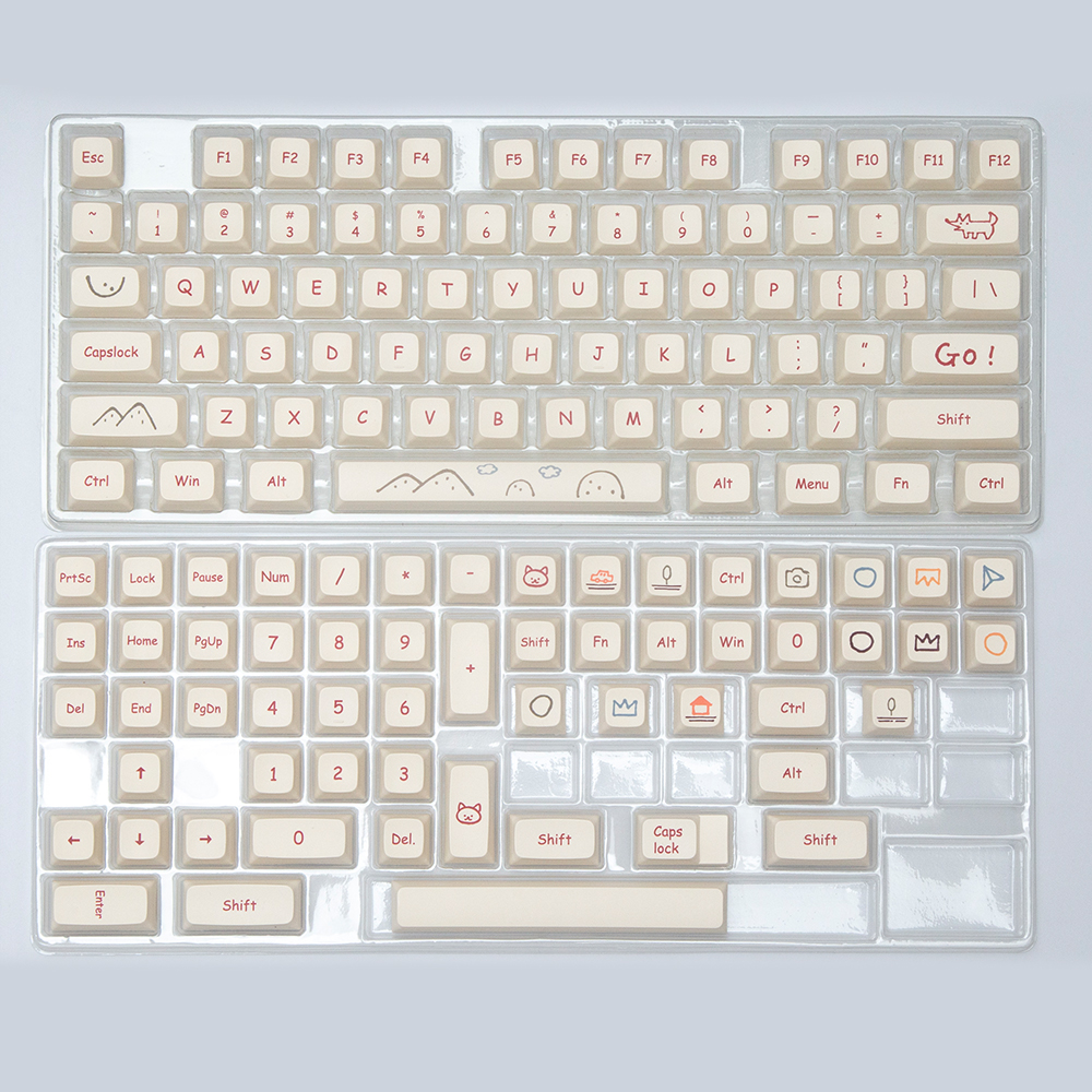 Teclas XDA PBT Dye Sub para teclado mecánico, accesorio con grafiti de dibujos animados, minimalista, para Cherry GMMK Pro, XDA, 61, 68, 89, 132 teclas: Pack by paper box