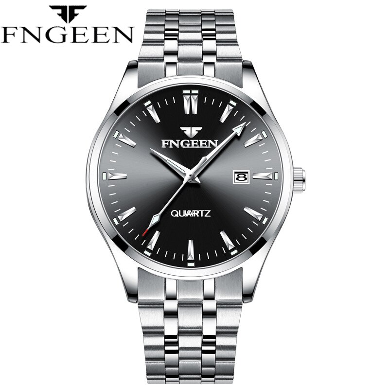 Fngeen serie ur herre quartz ure montre homme rustfrit stål mærke luksus sport kronograf herre ur relogio masculino