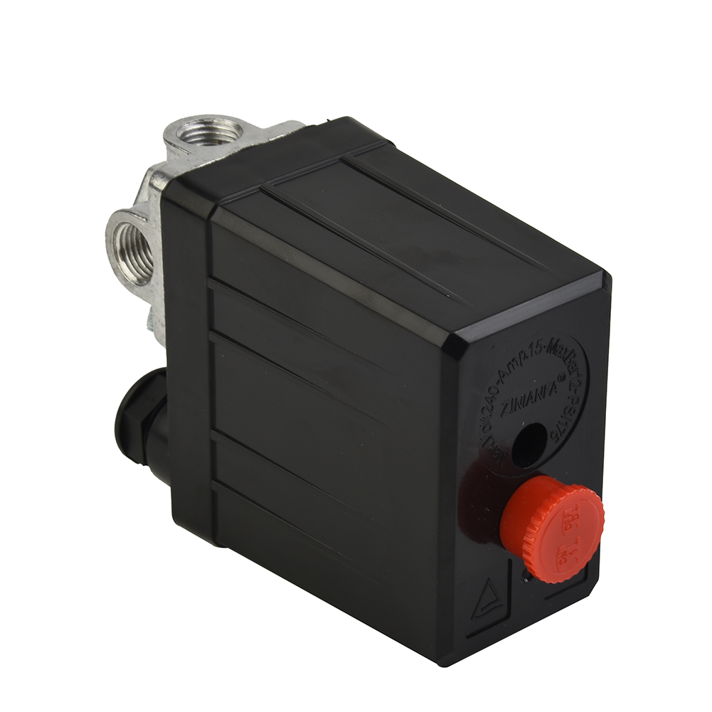 175psi 4-poorts luchtcompressor drukschakelaar spruitstukregelaar + veiligheidsklepstang sterke plastic omhulsel elektrisch gereedschap accessoires