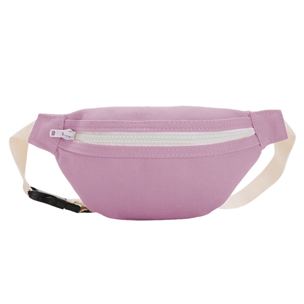 Bolso de cintura de Fanny Casual para niñas, bolso de lona con cinturón para el pecho, bolso de hombro ligero y informal con cremallera para mujeres: Púrpura