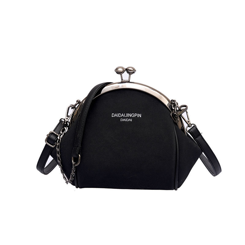 Bolso de hombro informal con solapa para mujer, bandolera pequeña, colores caramelo: Negro