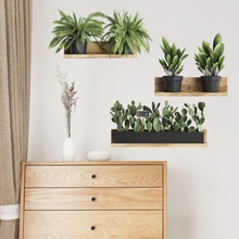 60*25.5cm*2PCS Green Leaf Wall Sticker Living Room Decor Plant Mural Art DIY Home Decal On Mirrors Windows Doors