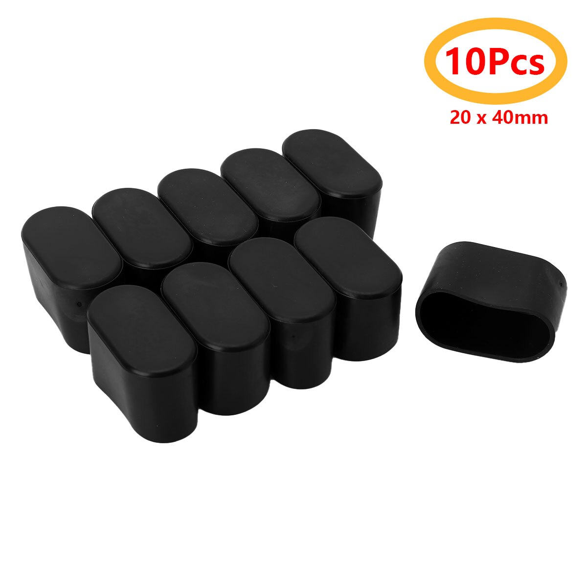 10 Oval Shape Rubber Feet Cups Non Slip Home Garden Furniture Leg Covers Hardware Office Table Chair Leg Caps Protectors: Black 20