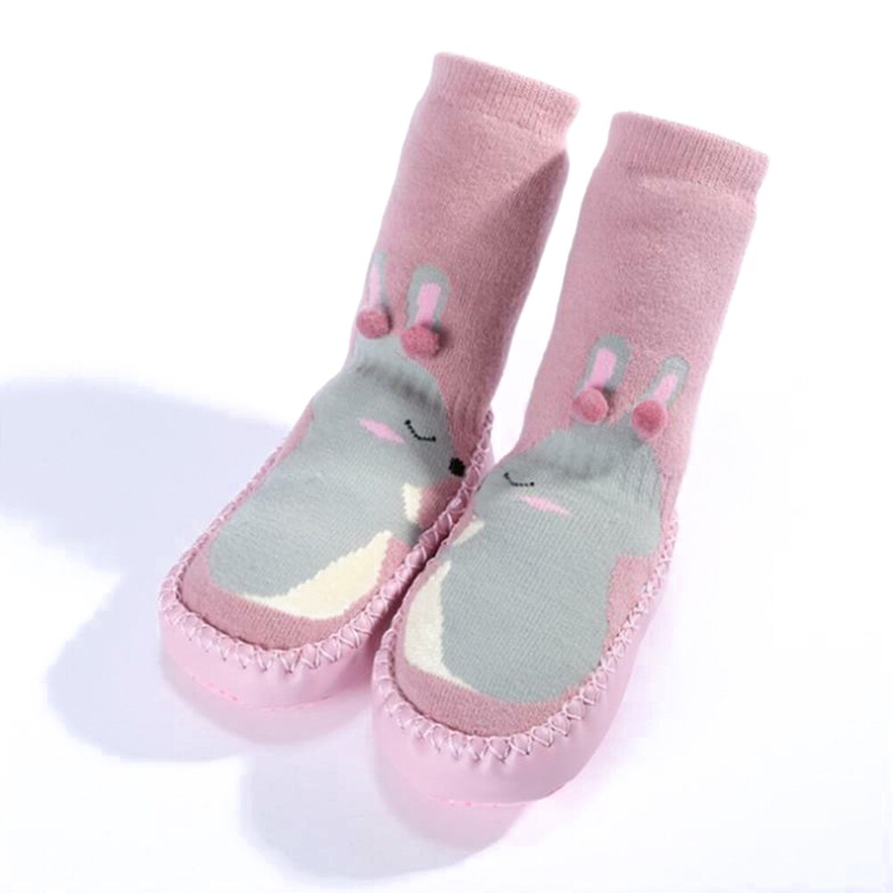 Infantile bébé fille garçon enfant en bas âge anti-dérapant pantoufles chaussettes coton anti-dérapant berceau chaussures hiver chaussettes chaudes