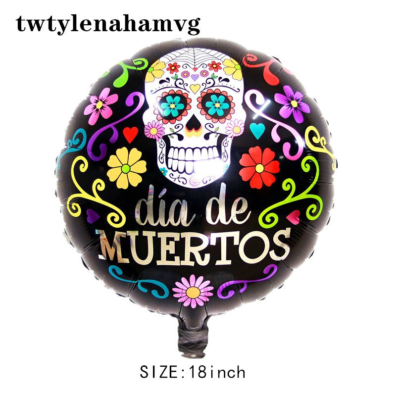 Couleur Mini taille Halloween dessin animé modèle 18 pouces rond feuille d'aluminium ballon préféré des enfants fête décoration jouet: 4