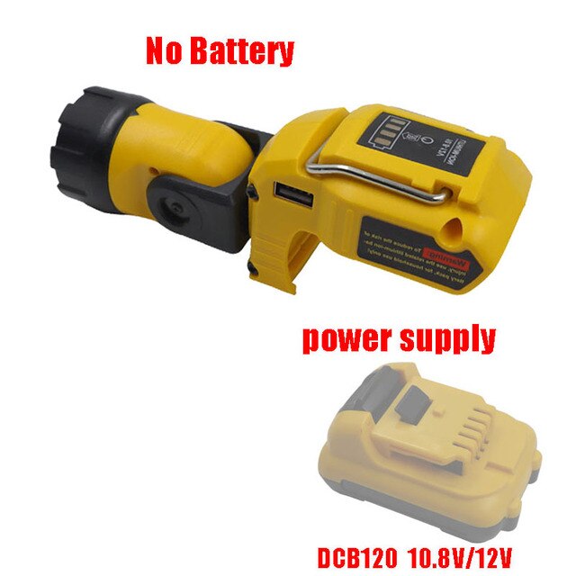 Werk Lamp Voor Makita Voor Dewalt Zaklamp DCL510 10.8V 12V Li-Ion Batterij Led Cordless Werk Licht Draagbare spotlight: for Dewalt yellow