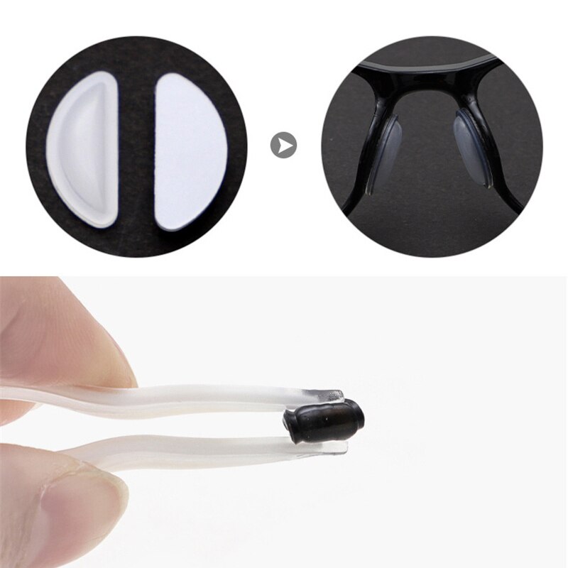 5pair Glasses Nose Pad Adhesive Silicone Nose Pads Non-slip Black White Thin Nosepads for Glasses Eyeglasses Eyewear Accessories
