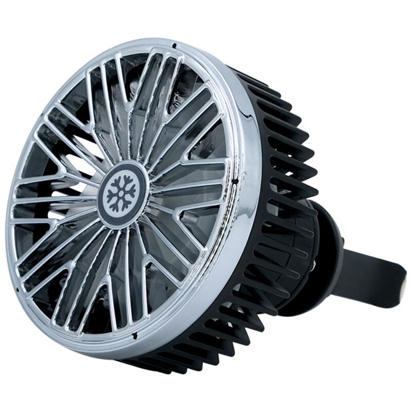Mini Auto Airco Ventilator Usb Oplaadbare Auto Ventilator Met Led Verlichting Voor Wind Outlet Center Console Fan Auto Interieur: Black