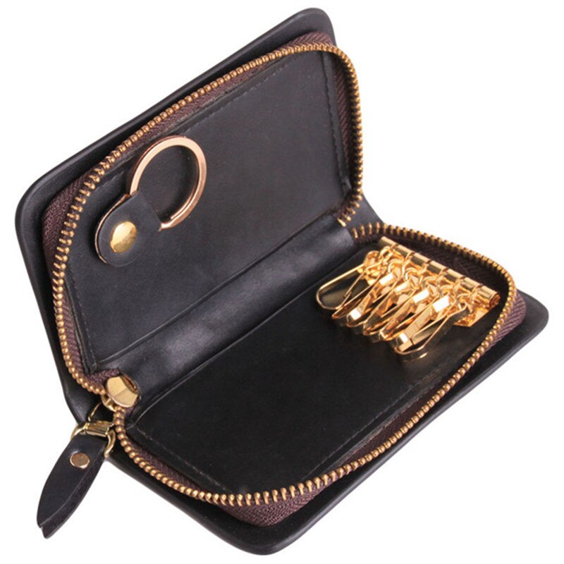 Caso de couro chave titular masculino/feminino chave carteira moeda bolsa multifuncional moda governanta chave saco organizador