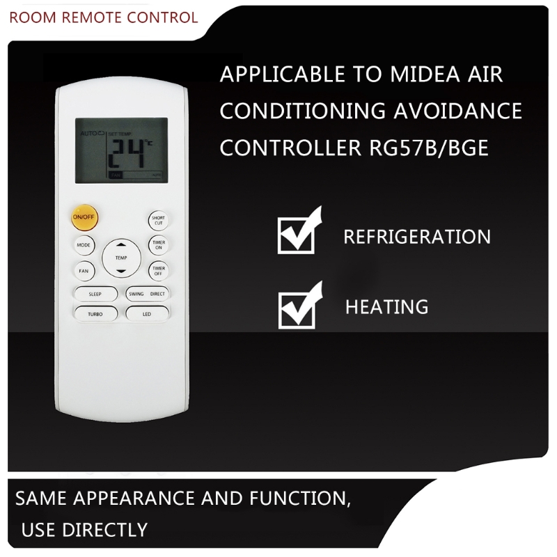 Y5H Air Conditioner Remote Control Replacement for Midea RG57B/BGE RG57A2/BGEF Household Appliances