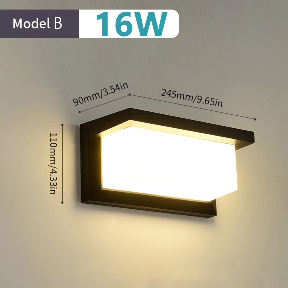 LED Wandlamp Bewegingssensor licht AC85-265V 30W 16W 12W Waterdicht Opbouw Indoor Wandlampen woonkamer Veranda Buiten: Light Grey / Cold White / 4W