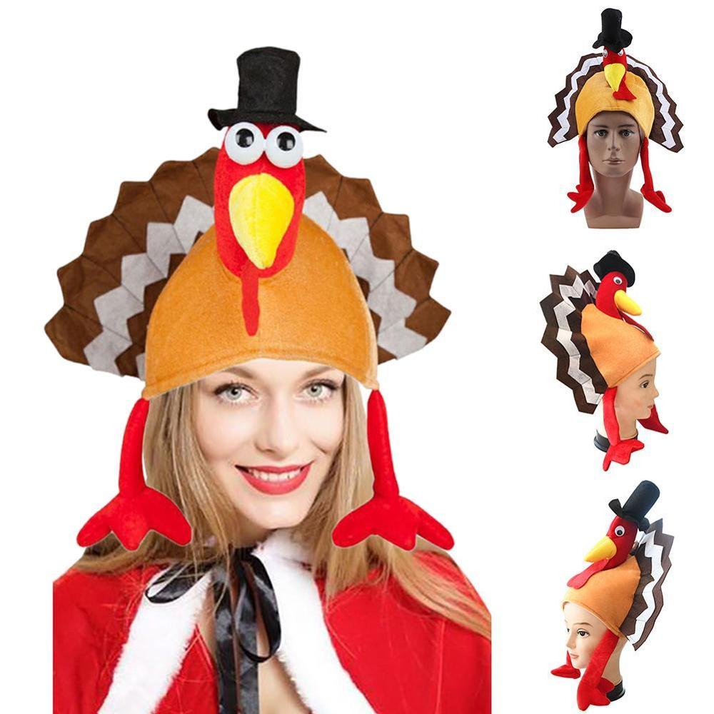 Funny Carnival Chicken Leg Hat Christmas Thanksgiving Decoration Festive Carnival Party Hat Turkey Hat Adult Cap W2U8