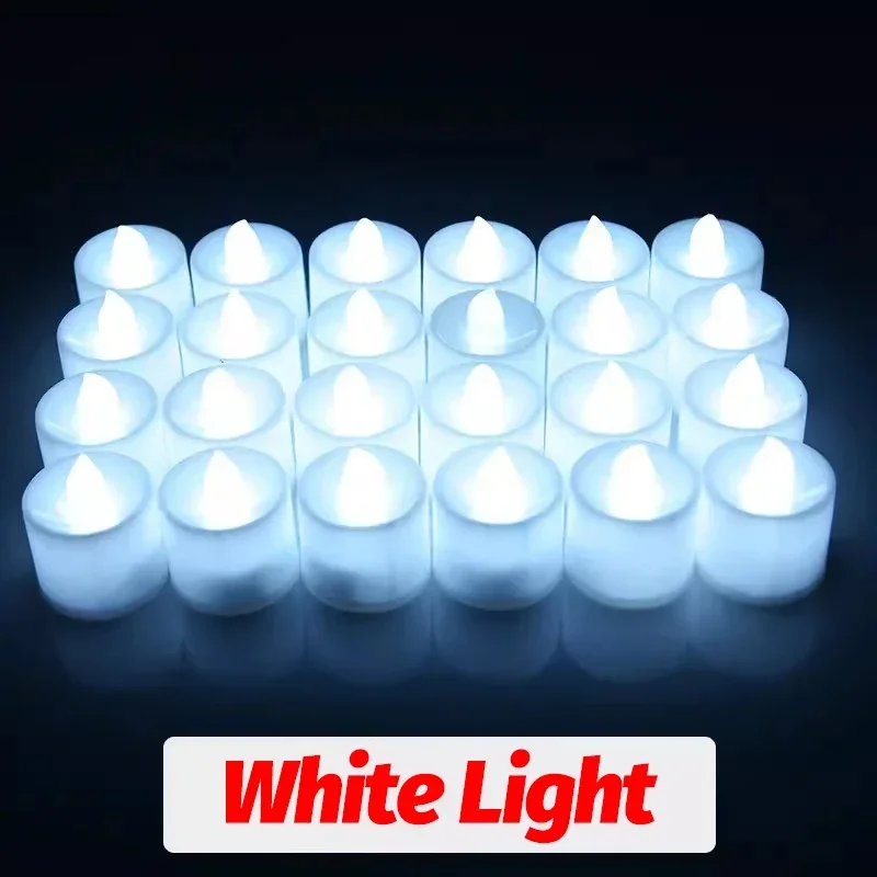 50/1 STKS Vlamloze Kaarsverlichting Batterij Aangedreven Warm Licht Theelichtje Lamp voor Bruiloft Verjaardag Decoratie Kaarsen Verlichting: changeable / Licht Geel