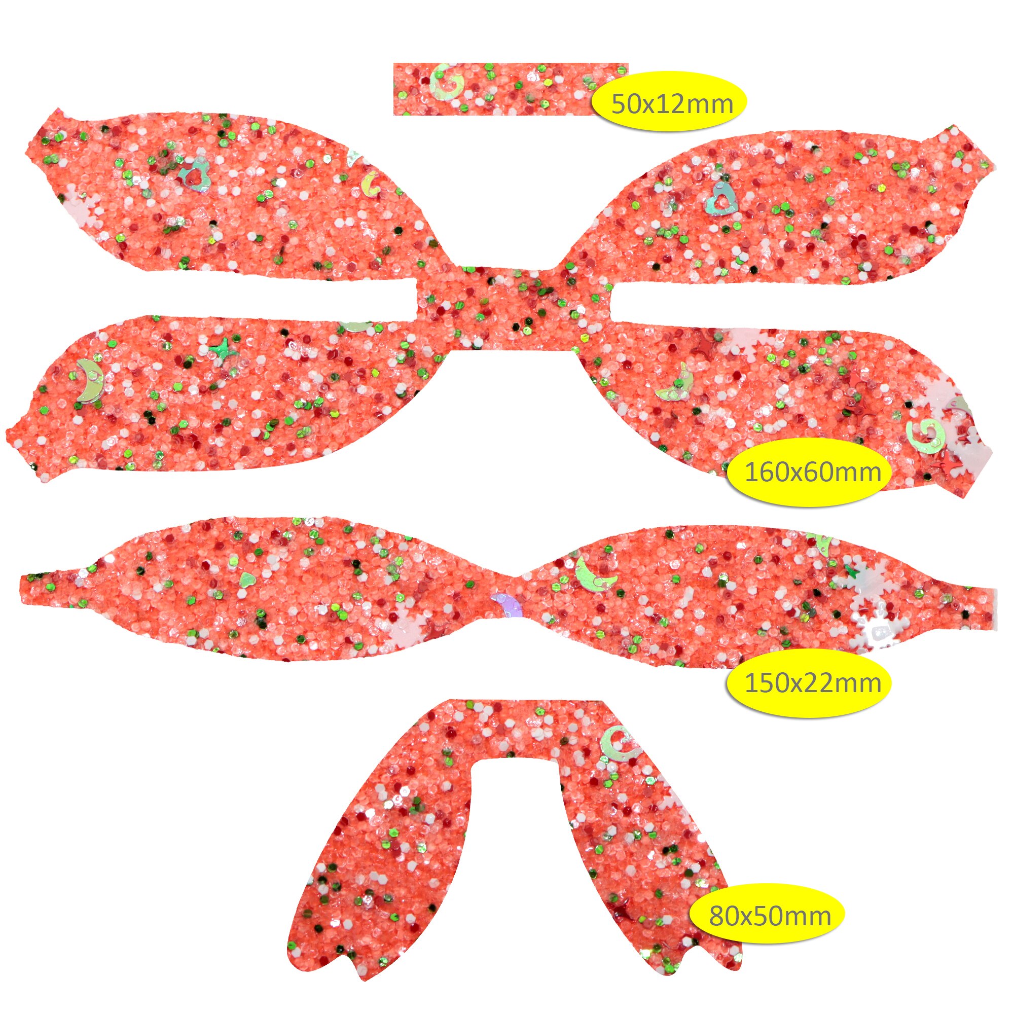 Glitter Faux Synthetic Leather Bow-knot Kit DIY Hair Bow Making For Bow-knot Handmade Material Without Clips,1Yc21159: 1140325011