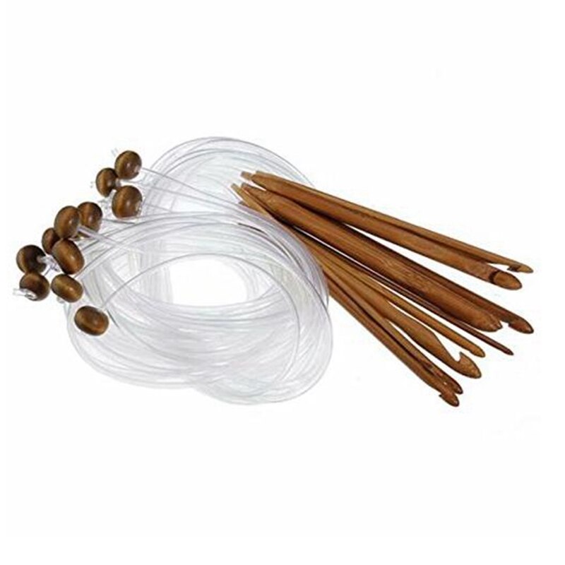 Bamboo Flexible Afghan Tunisian Carpet Crochet Hooks Needles At Random Transparent Natural Bamboo Flexible Afghan Tunisian Car